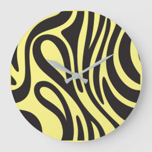 African Zebra Effect Clock.Nature and Minimalist Large Clock