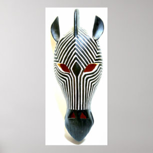 african zebra mask poster