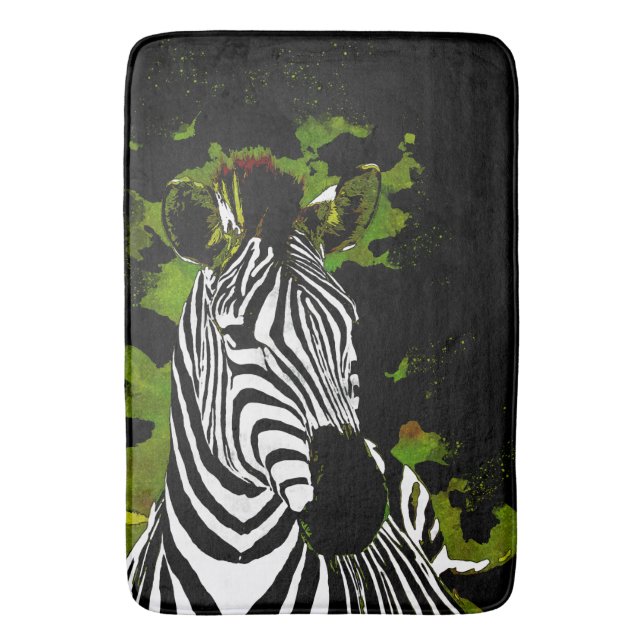 African Zebra Night  Bath Mat (Front Vertical)