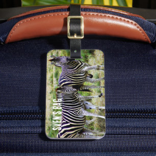 African Zebra Pair Luggage Tag