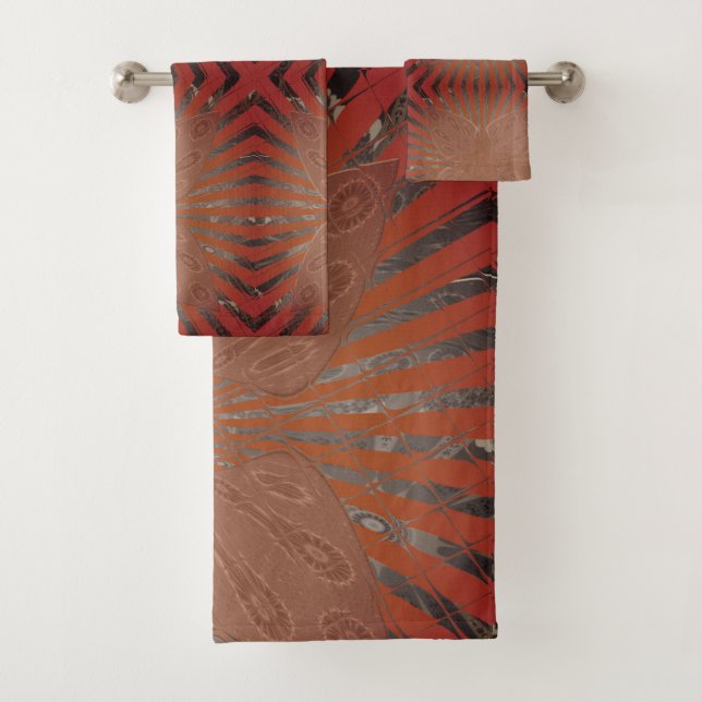 African Zebra Print: A Fusion of Art and Culture Bath Towel Set (Insitu)