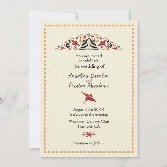 Africana Modern Africa Design Wedding Invitation (Front)