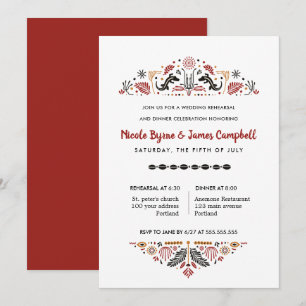 Africana Modern Ankara Kente Rehearsal Dinner Invitation