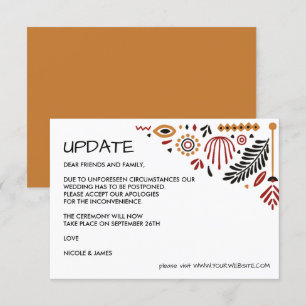 Africana   Modern Ankara Kente  WEDDING UPDATE Invitation