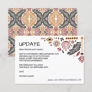 Africana   Modern Ankara Kente  WEDDING UPDATE Invitation