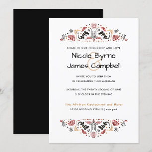 Africana   Modern Ankara Lizard Wedding Invitation