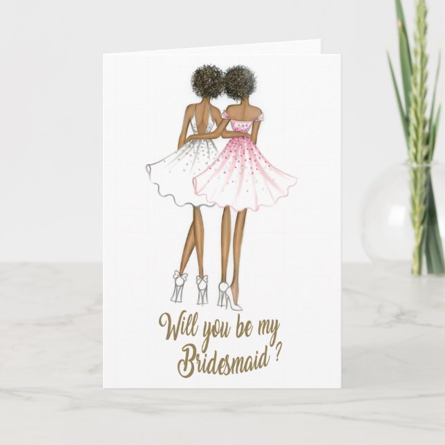 AfricanAmericanBride/AfricanAmericanBridesmaidCard Invitation (Front)