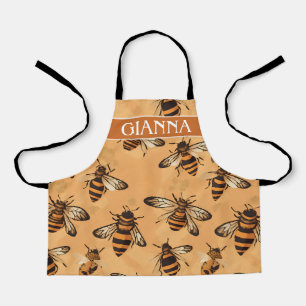 Africanised bee Mosaic Colourful Pattern Apron