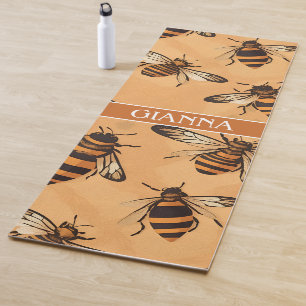 Africanised bee Mosaic Colourful Pattern Yoga Mat