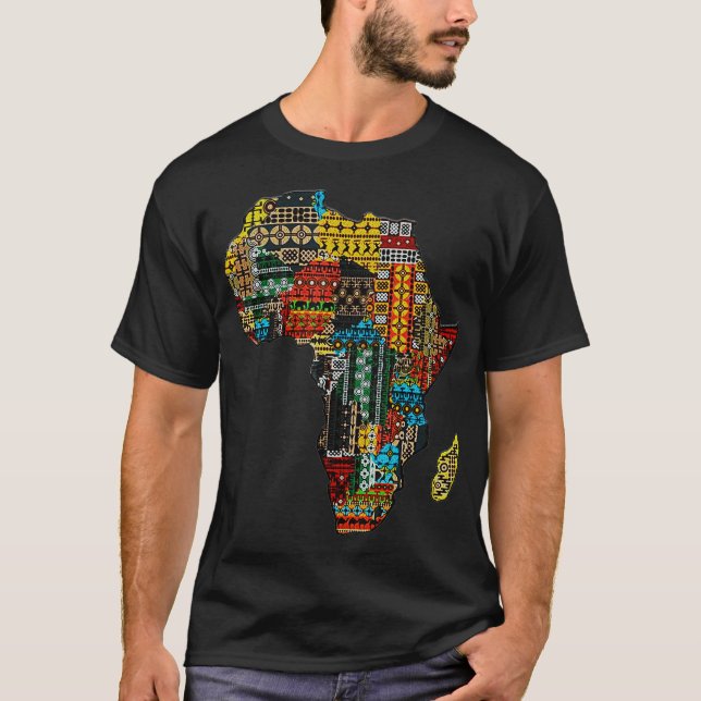 Africans Dashiki Pattrens  Black History Month Tee (Front)