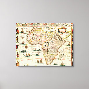 AfricaPanoramic MapAfrica Canvas Print