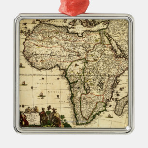 AfricaPanoramic MapAfrica Metal Tree Decoration