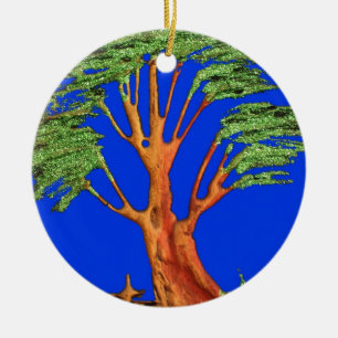 Africa's Acacia Beauty: Serengeti Serenity. Ceramic Tree Decoration