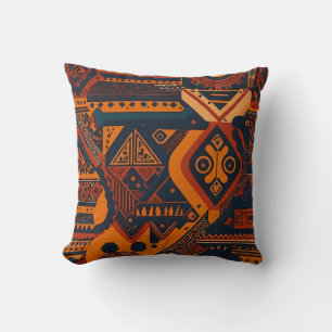 Africa's Dance: Ethnic Style African Patterns Cushion