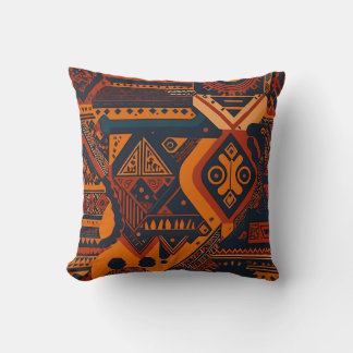 Africa's Dance: Ethnic Style African Patterns Cushion