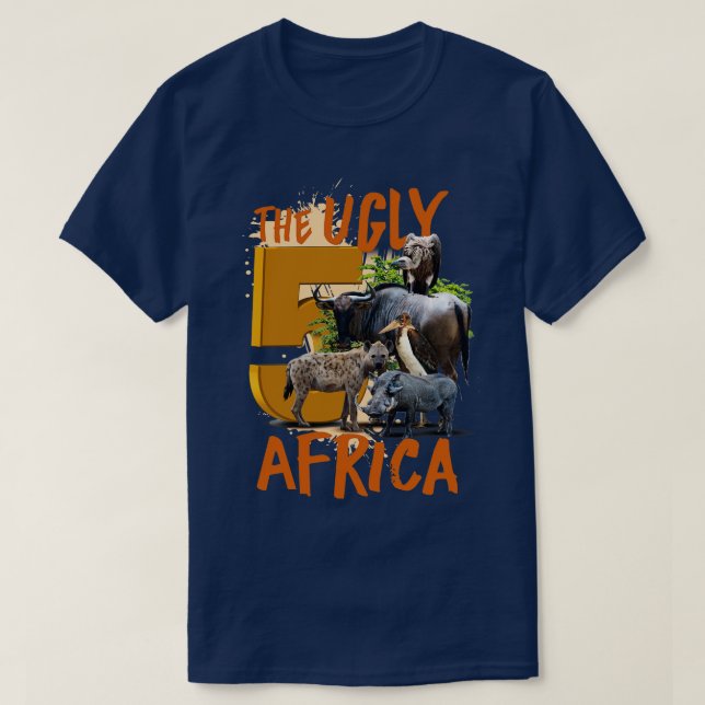 Africas UGLY Five Animals T-Shirt (Design Front)