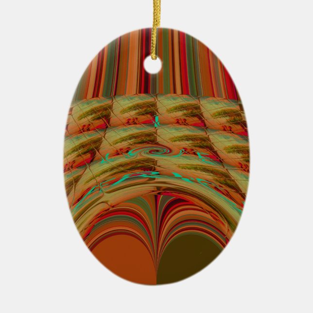 AfricaTradition Hakuna Matata Mountain Ethnic Moti Ceramic Tree Decoration (Front)