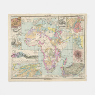 Afrika - Atlas Map of Africa Fleece Blanket