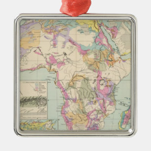 Afrika - Atlas Map of Africa Metal Tree Decoration