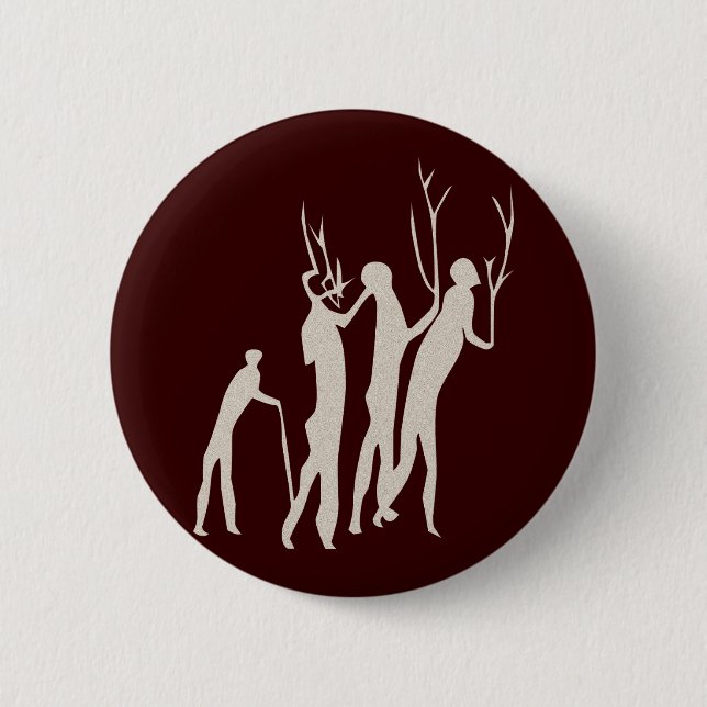 Afrika Felsmalerei Menschen africa cave art people 6 Cm Round Badge (Front)