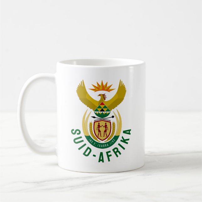 Afrikaans South Africa Coat of Arms Coffee Mug (Left)