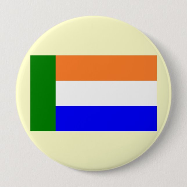 Afrikaner Vryheidsvlag, South Africa 10 Cm Round Badge (Front)