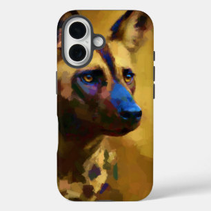 Afrikanischer Wildhund Art iPhone 16 Case