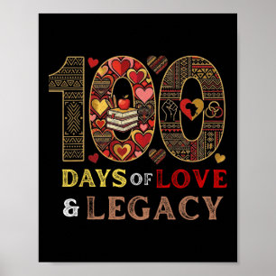Afro 100 Days Of School, Valentine Love, Black His Poster
