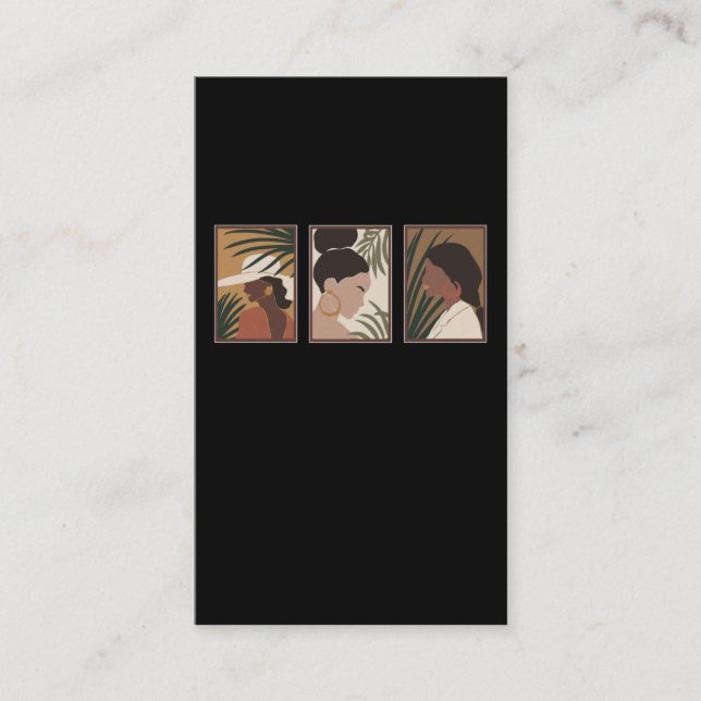 Afro African American Black Queen Art Business Card (Front)