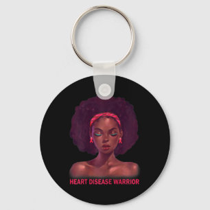 Afro African American Black Woman Heart Disease Wa Key Ring