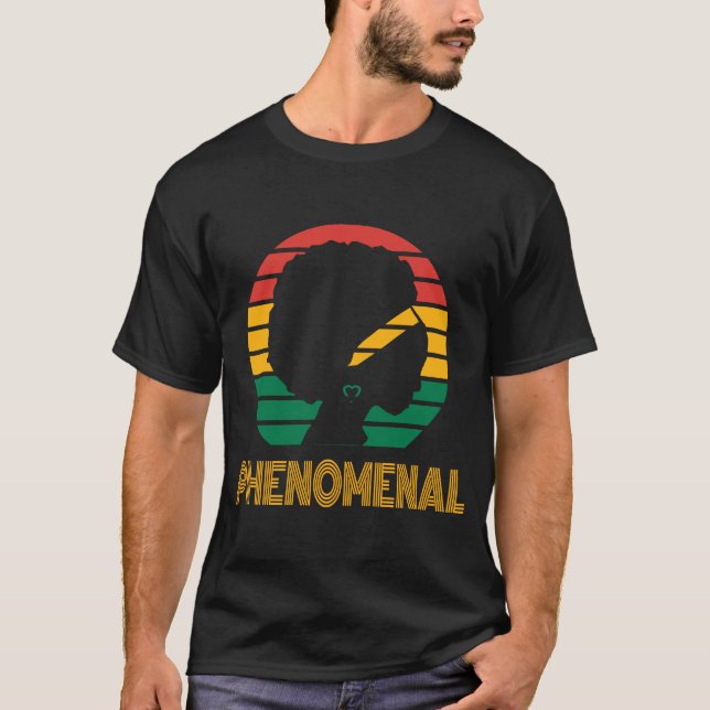 Afro African American Phenomenal Queen, Proud woma T-Shirt (Front)