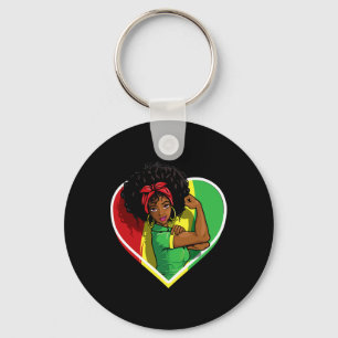 Afro African American Women Black Melanin Juneteen Key Ring