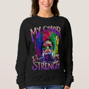 Afro African American Women Black Pride Melanin Qu Sweatshirt
