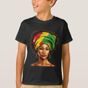 Afro African American Women Girl Black History Mon T-Shirt