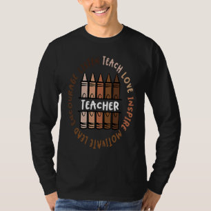 Afro African Black History Month Melanin Teacher T-Shirt