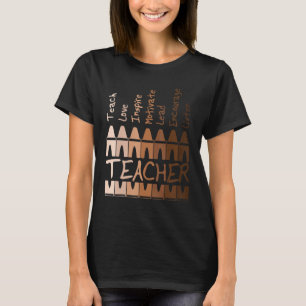 Afro African Black History Month Melanin Teacher T-Shirt