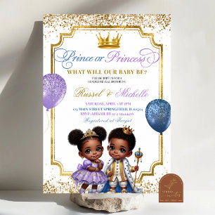Afro African Prince or Princess Gender Reveal Invitation