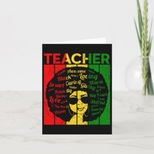 Afro African Teacher Juneteenth Vintage Black Smar Card
