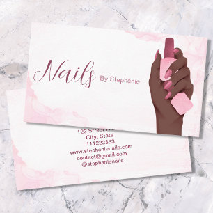 Afro American Glitter Nail Artist Manicure Beauty Business Card