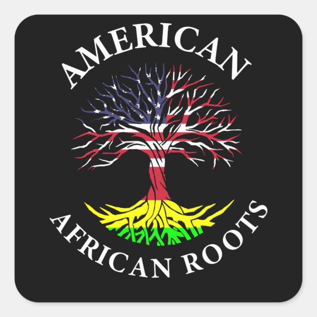 Afro American Roots Black History Month Square Sticker (Front)