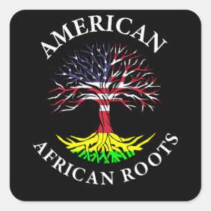 Afro American Roots Black History Month Square Sticker