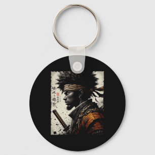 Afro American Samurai Vintage African Bushido Warr Key Ring