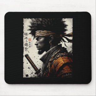 Afro American Samurai Vintage African Bushido Warr Mouse Mat