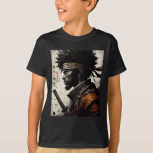 Afro American Samurai Vintage African Bushido Warr T-Shirt