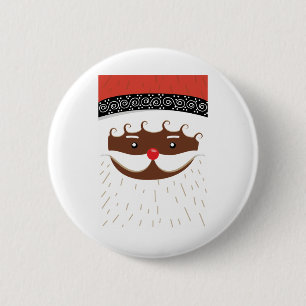 afro american santa 6 cm round badge