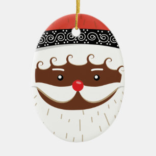afro american santa ceramic tree decoration