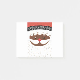 afro american santa post-it notes