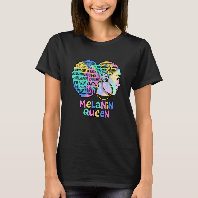 Afro American Women Melanin Queen African American T-Shirt (Front)