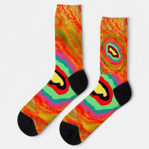 AFRO ART ABORIGINAL TYPE DESIGN SOCKS