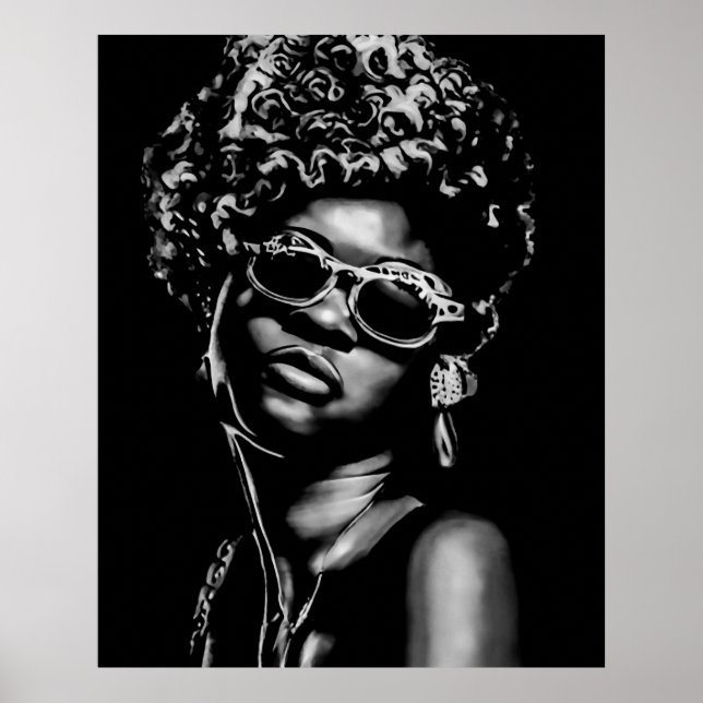 Afro Beauty Woman Portrait (AI+Human) Poster (Front)